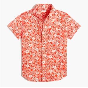 J Crew Ditsy Floral Short Sleeve Slim Button Down
